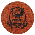 Basketball 3" Laserable Leatherette Round Patch with Kota Pro Adhesive