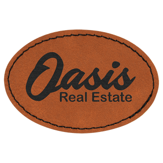 Rawhide 3" x 2" Oval Laserable Leatherette Patch with Adhesive