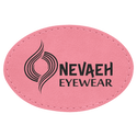 Pink 3" x 2" Oval Laserable Leatherette Patch with Adhesive