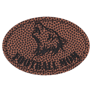 3" x 2" Oval Football Laserable Leatherette Patch with Adhesive