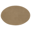 Light Brown 3" x 2" Laserable Leatherette Oval Patch with Kota Pro Adhesive