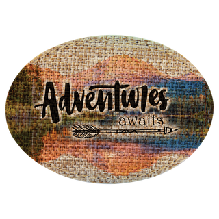3 1/2" x 2 1/2" Burlap Sublimatable Oval Patch with Adhesive