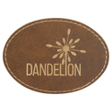 Rustic/Gold 3 1/2" x 2 1/2" Laserable Leatherette Oval Patch with Kota Pro Adhesive