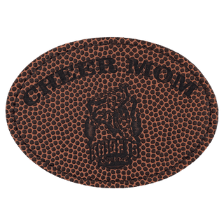 Football 3 1/2" x 2 1/2" Laserable Leatherette Oval Patch with Kota Pro Adhesive