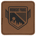 Dark Brown 2 1/2" x 2 1/2" Laserable Leatherette Patch with Adhesive