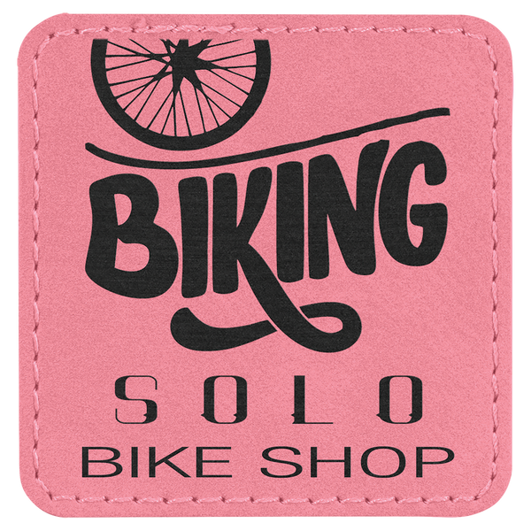 Pink 2 1/2" x 2 1/2" Laserable Leatherette Patch with Adhesive