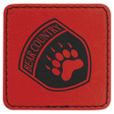 Red 2 1/2" x 2 1/2" Laserable Leatherette Patch with Adhesive