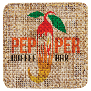 2 1/2" x 2 1/2" Burlap Square Sublimatable Patch with Adhesive