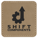 Light Brown 2 1/2" x 2 1/2" Laserable Leatherette Square Patch with Kota Pro Adhesive
