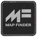 Black/Silver 2 1/2" x 2 1/2" Laserable Leatherette Square Patch with Kota Pro Adhesive