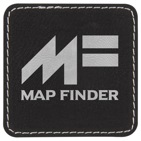 Black/Silver 2 1/2" x 2 1/2" Laserable Leatherette Square Patch with Kota Pro Adhesive