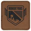 Dark Brown 2 1/2" x 2 1/2" Laserable Leatherette Square Patch with Kota Pro Adhesive