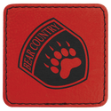 Red 2 1/2" x 2 1/2" Laserable Leatherette Square Patch with Kota Pro Adhesive
