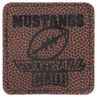 Football 2 1/2" x 2 1/2" Laserable Leatherette Square Patch with Kota Pro Adhesive