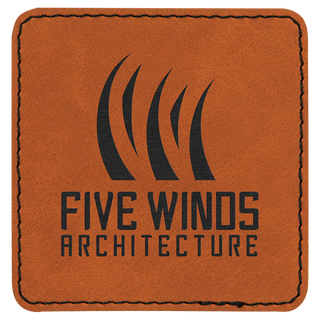 Rawhide 3" x 3" Square Laserable Leatherette Patch with Adhesive