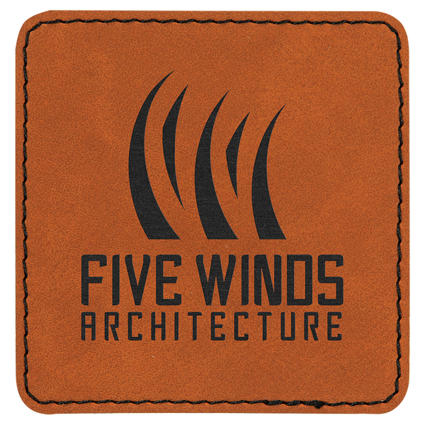 Rawhide 3" x 3" Square Laserable Leatherette Patch with Adhesive
