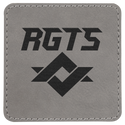 Gray 3" x 3" Square Laserable Leatherette Patch with Adhesive