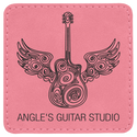 Pink 3" x 3" Square Laserable Leatherette Patch with Adhesive