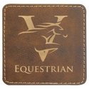 Rustic/Gold 3" x 3" Square Laserable Leatherette Patch with Adhesive