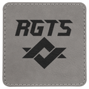 Gray 3" x 3" Laserable Leatherette Square Patch with Kota Pro Adhesive