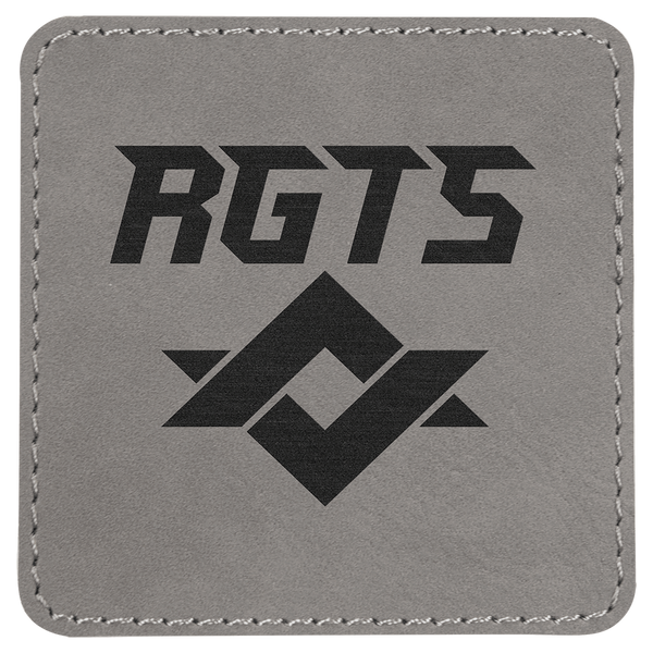 Gray 3" x 3" Laserable Leatherette Square Patch with Kota Pro Adhesive