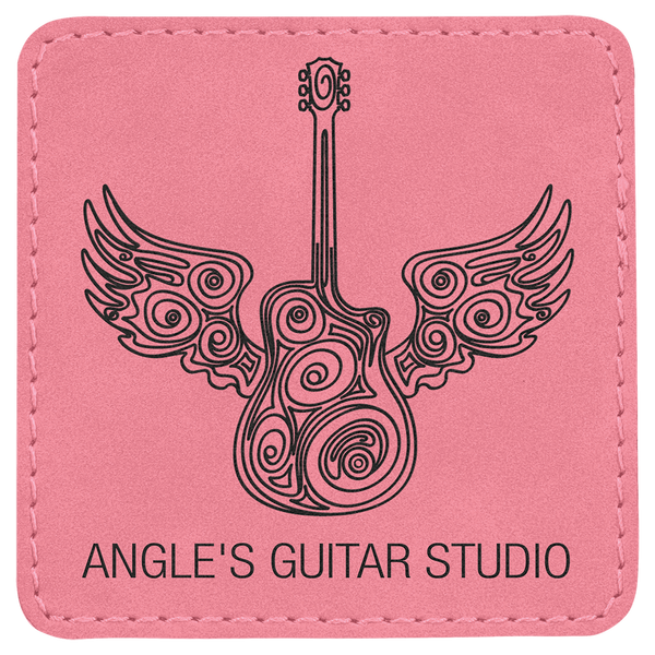 Pink 3" x 3" Laserable Leatherette Square Patch with Kota Pro Adhesive