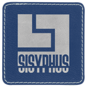Blue/Silver 3" x 3" Laserable Leatherette Square Patch with Kota Pro Adhesive