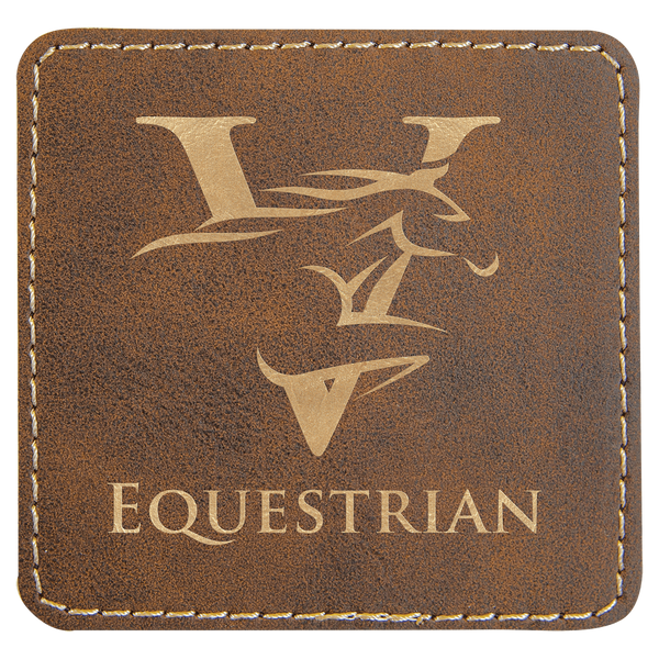 Rustic/Gold 3" x 3" Laserable Leatherette Square Patch with Kota Pro Adhesive