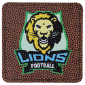 Football 3" x 3" Laserable Leatherette Square Patch with Kota Pro Adhesive