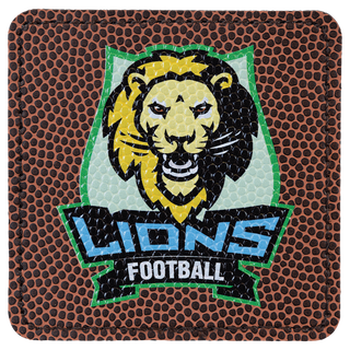 Football 3" x 3" Laserable Leatherette Square Patch with Kota Pro Adhesive