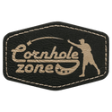 Black/Gold 3" x 2" Laserable Leatherette Hex Patch with Kota Pro Adhesive