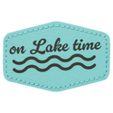 Teal 3" x 2" Laserable Leatherette Hex Patch with Kota Pro Adhesive