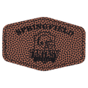 Football 3" x 2" Laserable Leatherette Hex Patch with Kota Pro Adhesive