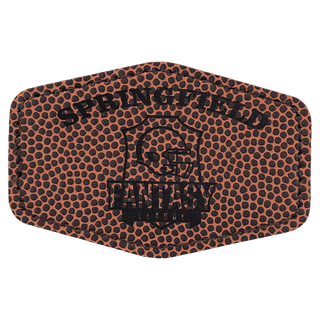 Football 3" x 2" Laserable Leatherette Hex Patch with Kota Pro Adhesive