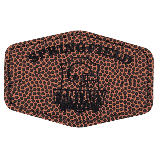 Football 3" x 2" Laserable Leatherette Hex Patch with Kota Pro Adhesive