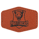 Basketball 3" x 2" Laserable Leatherette Hex Patch with Kota Pro Adhesive