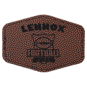Football 3 1/2" x 2 1/2" Laserable Leatherette Hex Patch with Kota Pro Adhesive