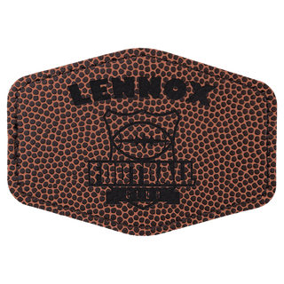 Football 3 1/2" x 2 1/2" Laserable Leatherette Hex Patch with Kota Pro Adhesive