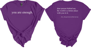 Buy purple You Are Enough Unisex Tee - Crawford County Suicide Prevention Coalition