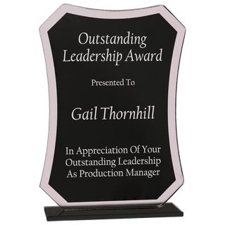 6 1/2" Black Rectangle Reflection Glass Award
