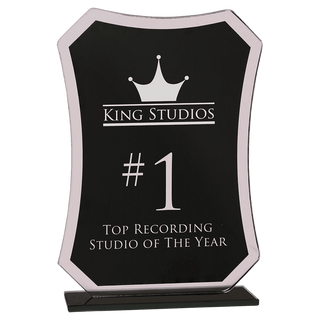 7 1/4" Black Rectangle Reflection Glass Award