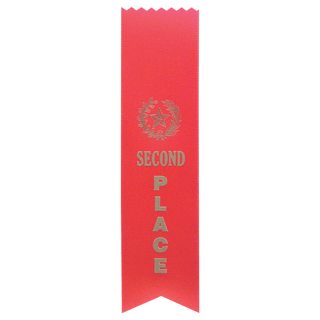 Red 2nd Place Pinked Top Ribbon