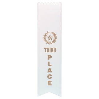 White 3rd Place Pinked Top Ribbon