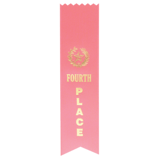 Pink 4th Place Pinked Top Ribbon