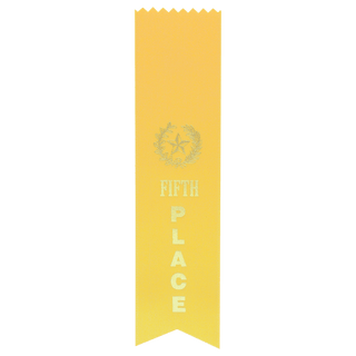 Yellow 5th Place Pinked Top Ribbon