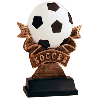 7" Soccer Ribbon Resin