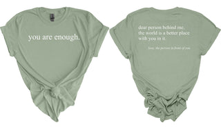 Buy sage You Are Enough Unisex Tee - Crawford County Suicide Prevention Coalition