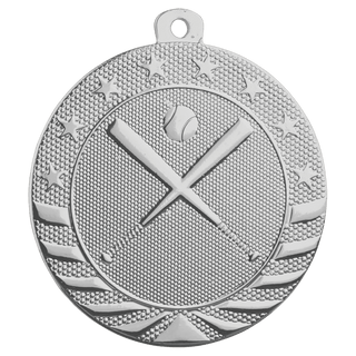 Bright Silver 2" Baseball/Softball Starbrite Medal