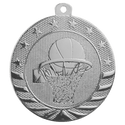 Bright Silver 2" Basketball Starbrite Medal