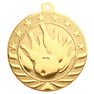 Bright Gold 2" Bowling Starbrite Medal
